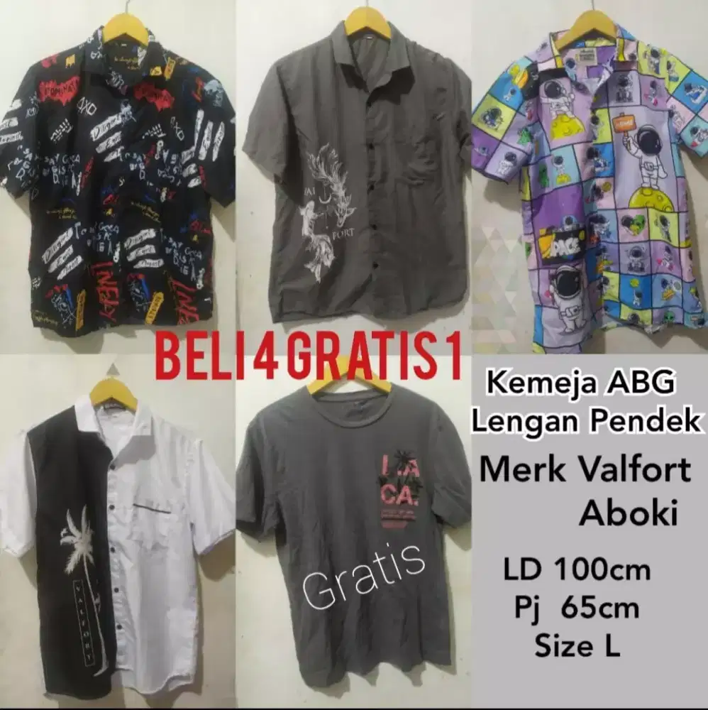 Kemeja ABG Lengan Pendek BELI 4 GRATIS 1