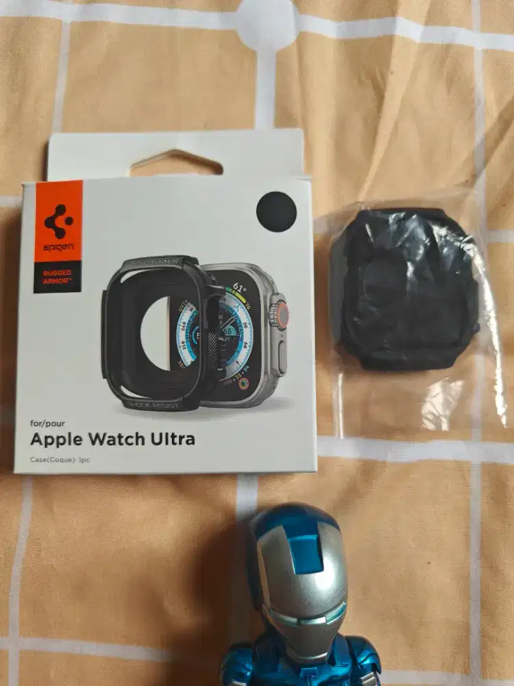Case Casing Apple Watch Ultra 1 2 3 Spigen Black Rugged Armor Pro