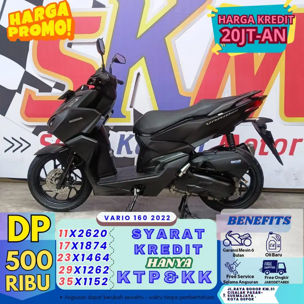 ( potongan tenor 2 bulan  vario 160 2022 DP:500)