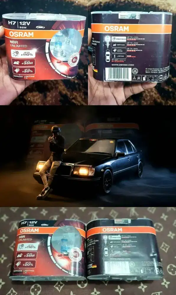 2 BOX Bohlam Lampu H7 NBR NBU Unlimited 12v 55w
