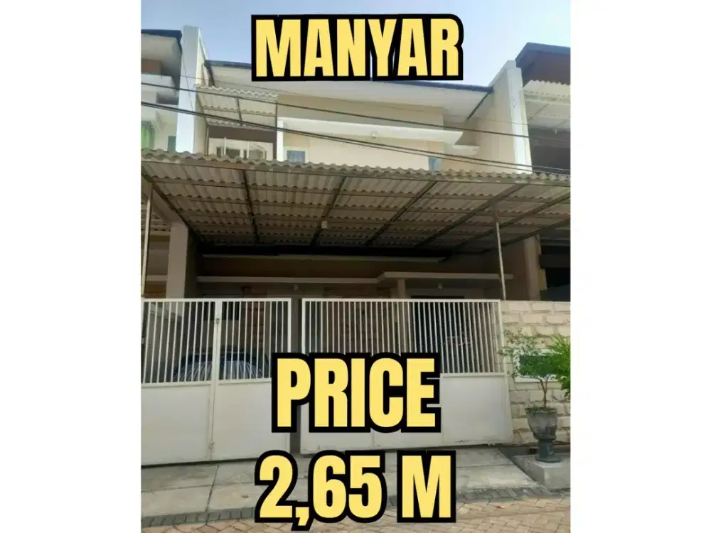 ‼️JUAL RUGI‼️RUMAH MANYAR DEKAT SEKOLAH PETRA, BAGUS TERAWAT SIAP HUNI