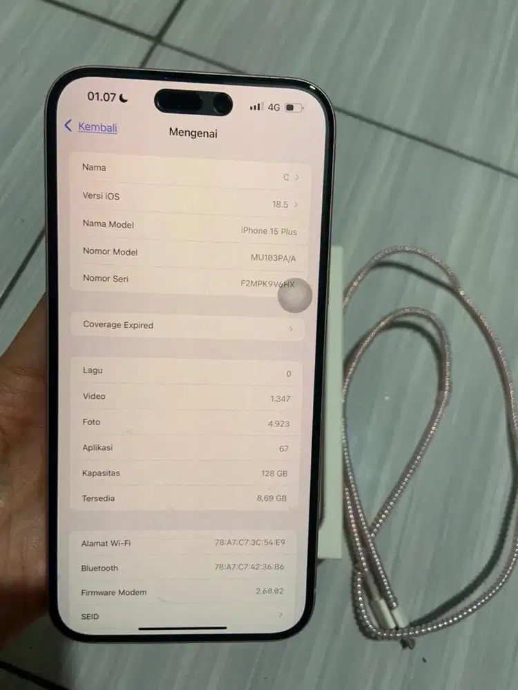 Iphone 15plus , 128GB no minus