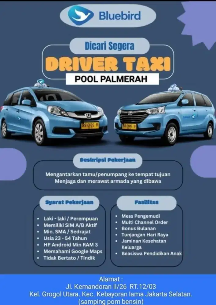 LOWONGAN DRIVER TAKSI ONLINE