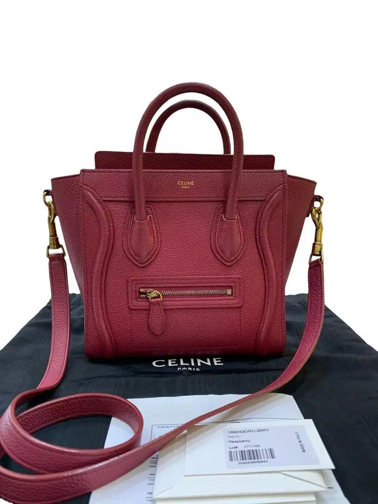 Celine Nano Luggage Raspberry