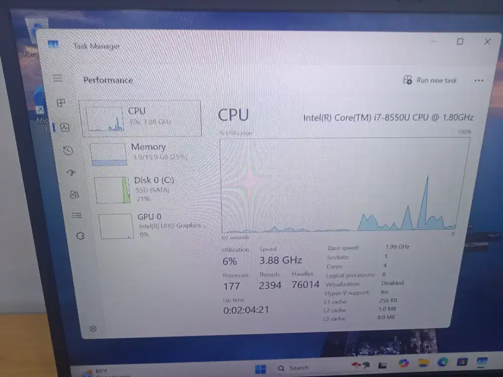 Lenovo think pas X1 carbon core i7-8550u 16/256 SSD