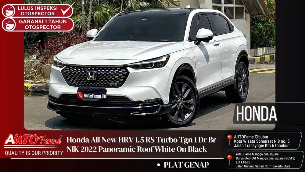 Honda All New HRV 1.5 RS Turbo Tgn 1 Dr Br NIK 2022 Panoramic Roof Whi