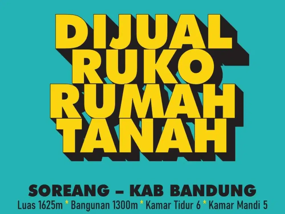 JUAL RUKO RUMAH DAN TANAH, KOPO, SOREANG, KABUPATEN BANDUNG,BANJARAN,