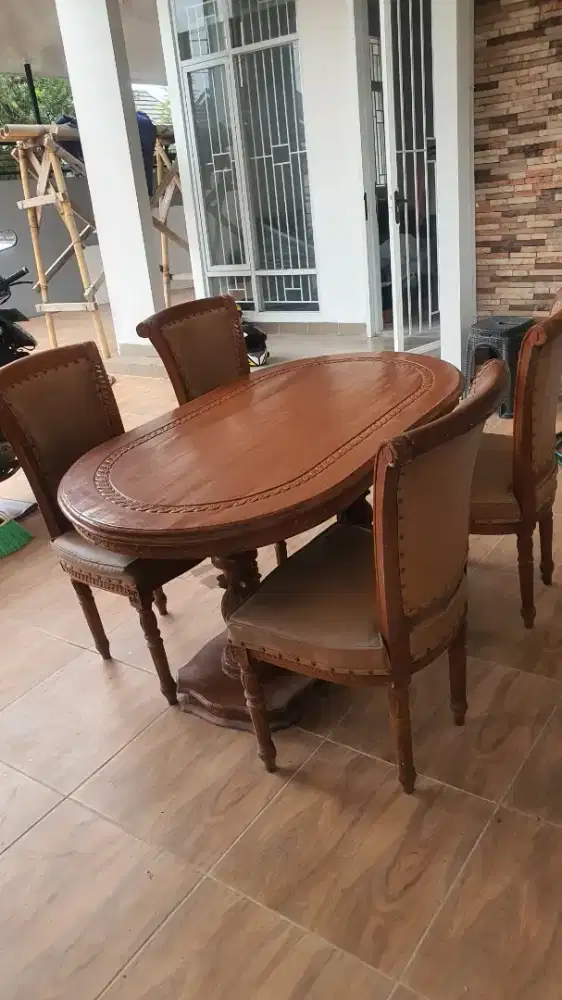 MEJA MAKAN KAYU JATI