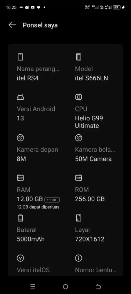 Itel RS_4 5G ram12/256