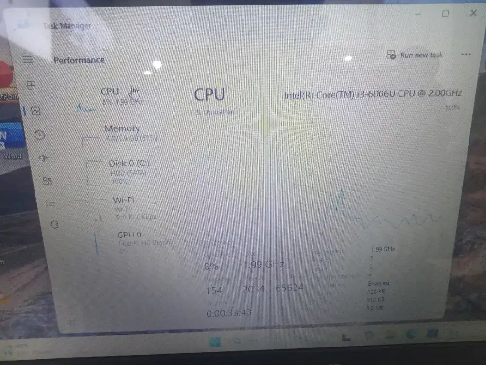 Hp 14bs-74ITU core i3-6006u 8 GB /1 TB HDD