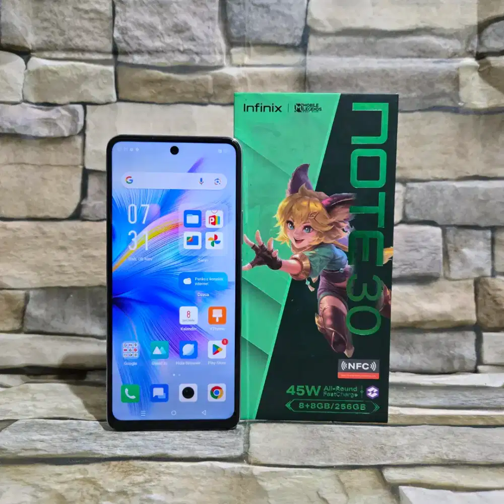 Infinix Note 30 8/256 Blue Fulset segel mulus 95%