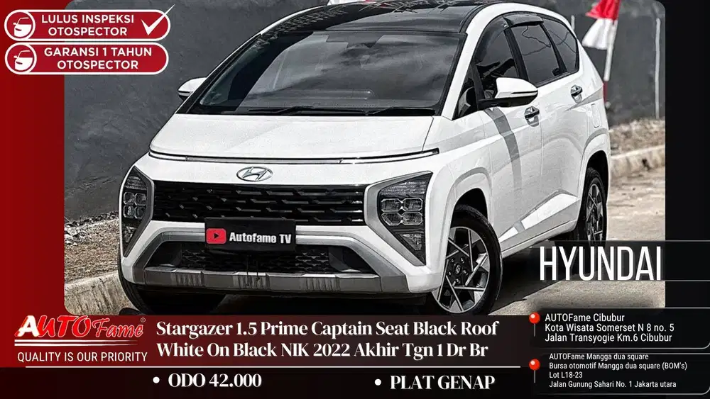 Hyundai Stargazer 1.5 Prime Captain Seat Black Roof White On Black NIK