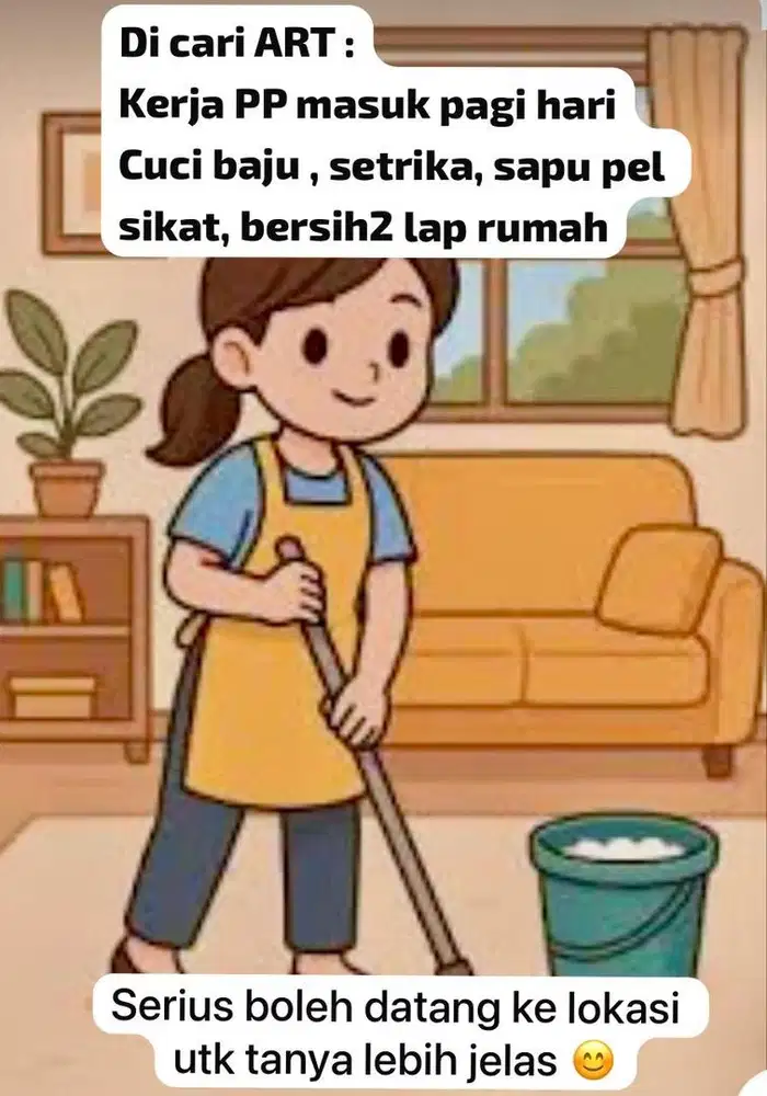 Dicari ART pulang hari daerah medan