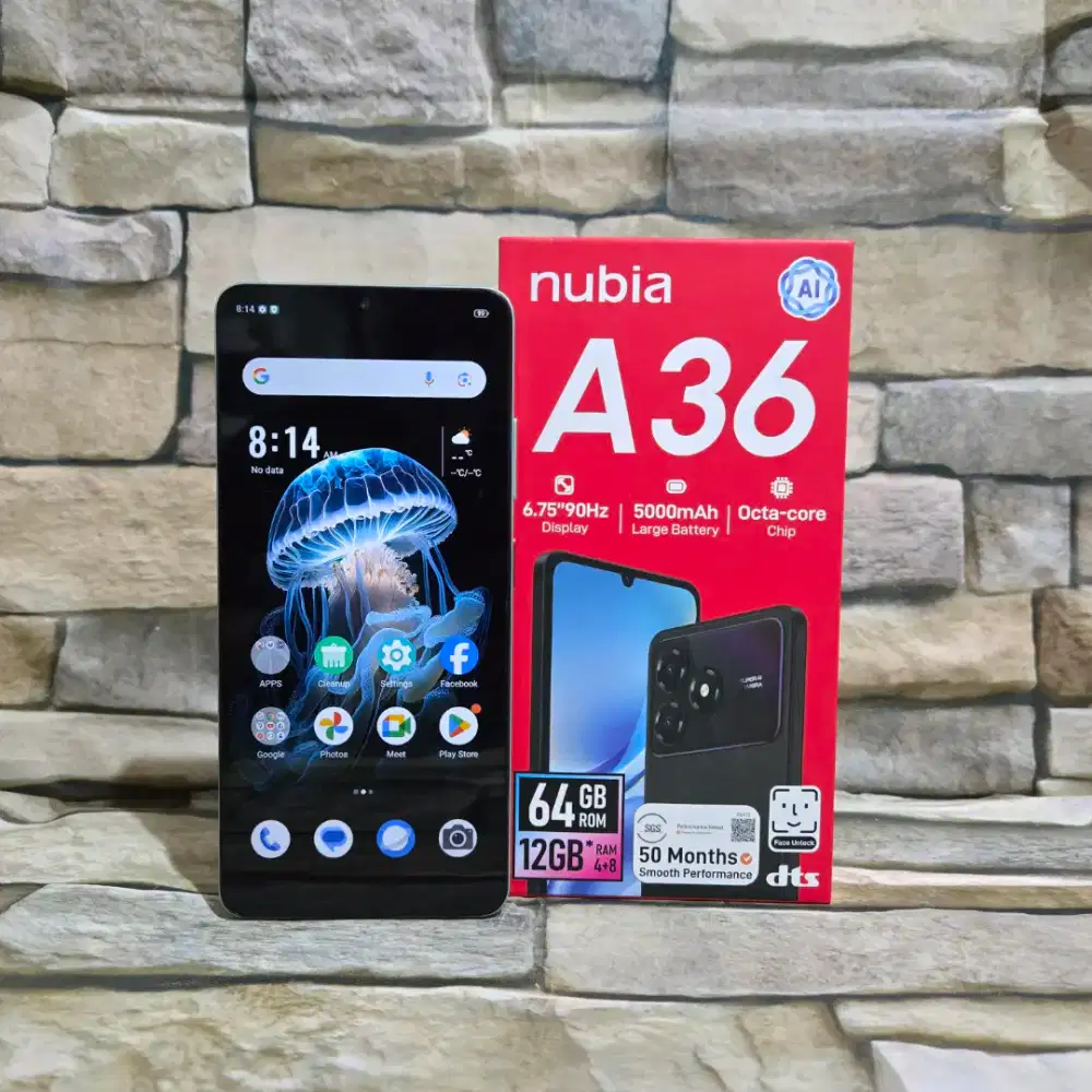 Nubia A36 4/64 4G Fullset Segel Normal Mulus 98%,Garansi resmi