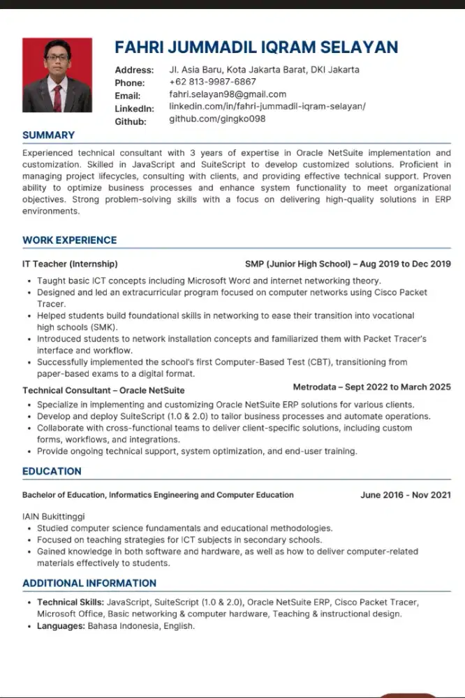 Mencari pekerjaan Technical Consultant, System Anayst,Business Analyst