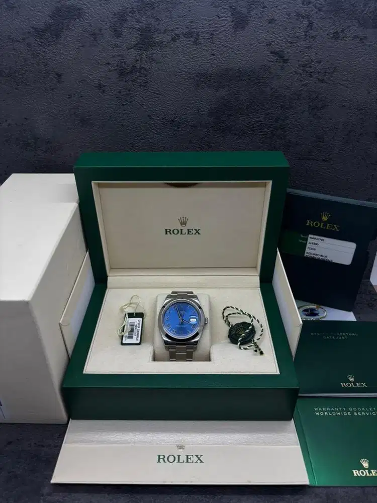 Jam Tangan Rolex Datejust II Azzurro 41 Blue Roman Dial 2016 Fullset