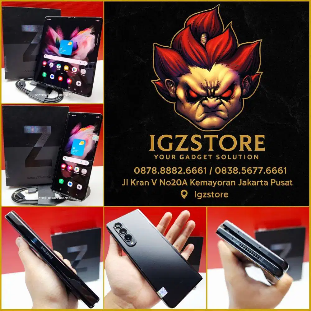 Samsung Galaxy Z Fold 3 5G 12/512GB Fullset RESMI No Minus