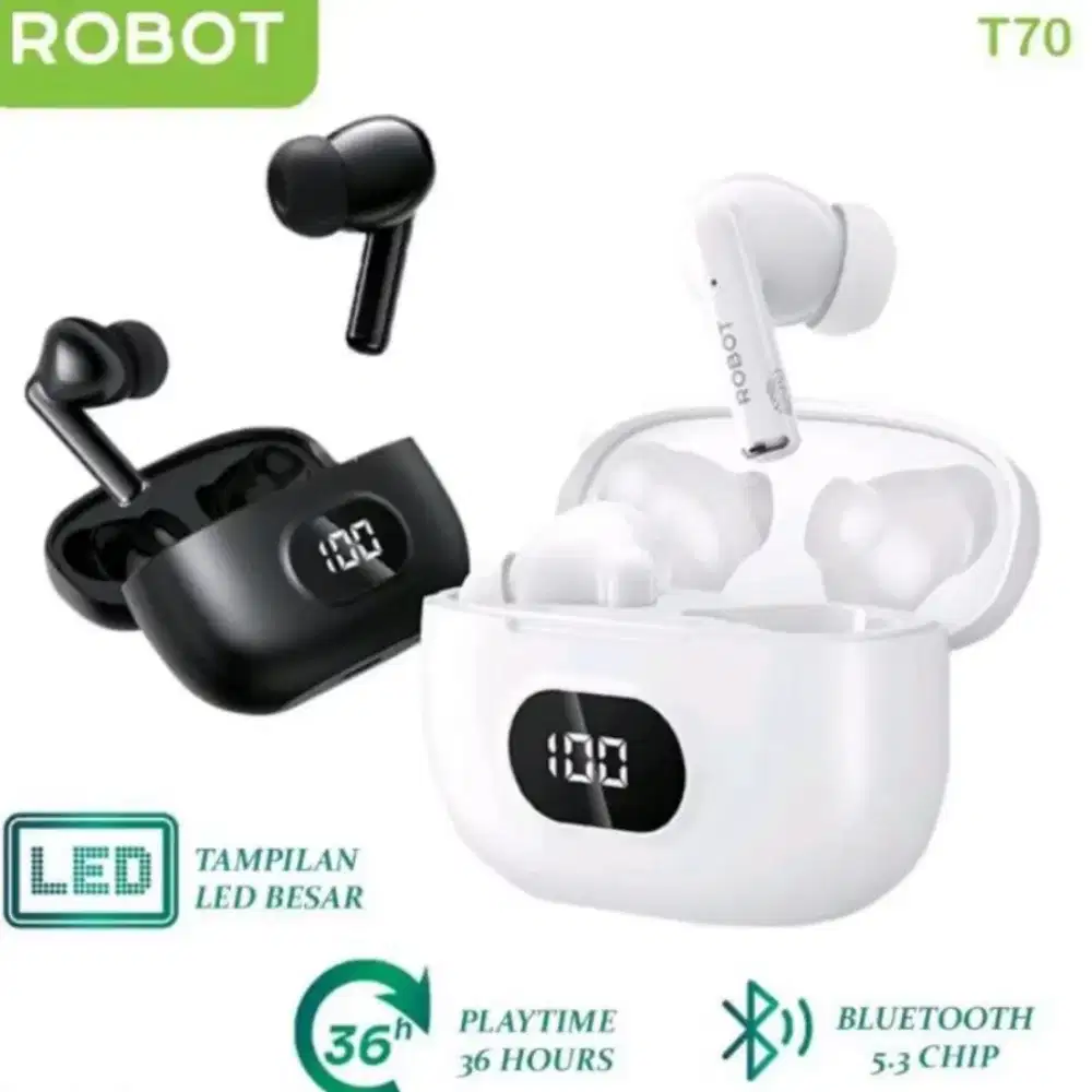 Robot RT70 Headset Bluetooth TWS Earphone Airbuds Deep Bass
