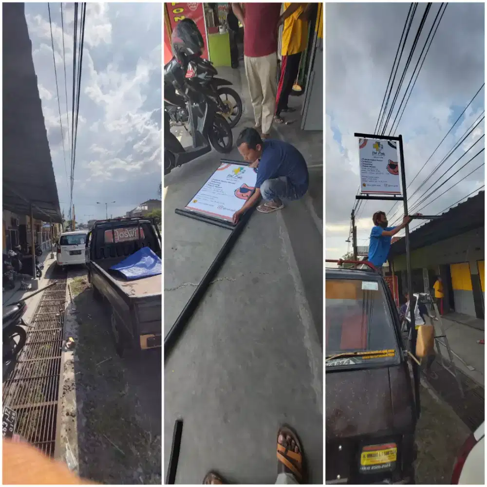 Bikin plang papan nama reklame neonbox huruf timbul & stiker kaca film