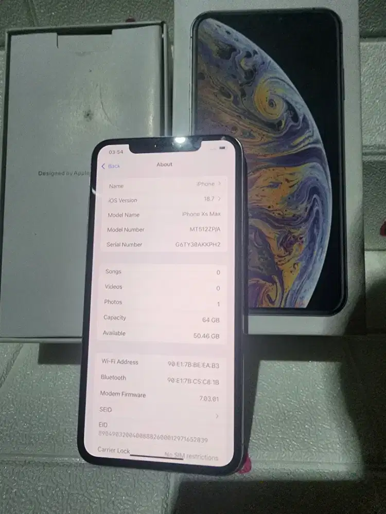 Iphone xs max 64gb ex inter warna silver