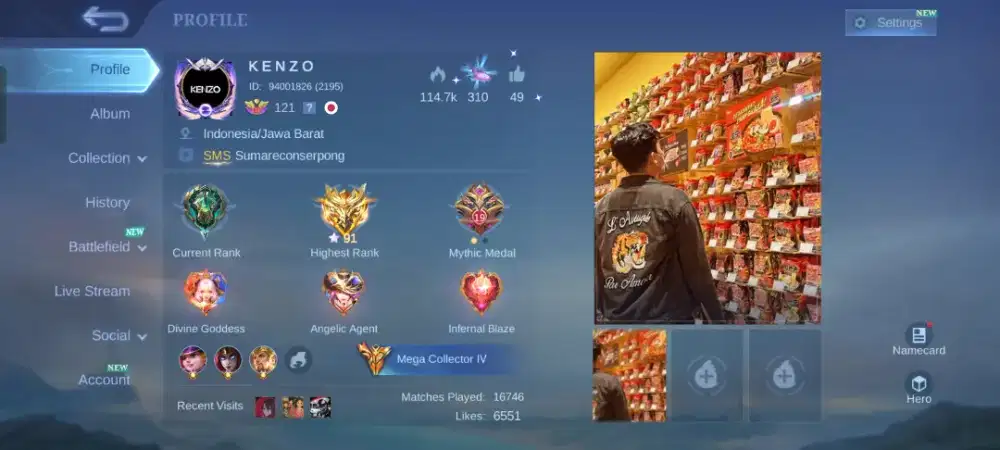 Akun Mobile Legends (Akun Pribadi, Siap COD)