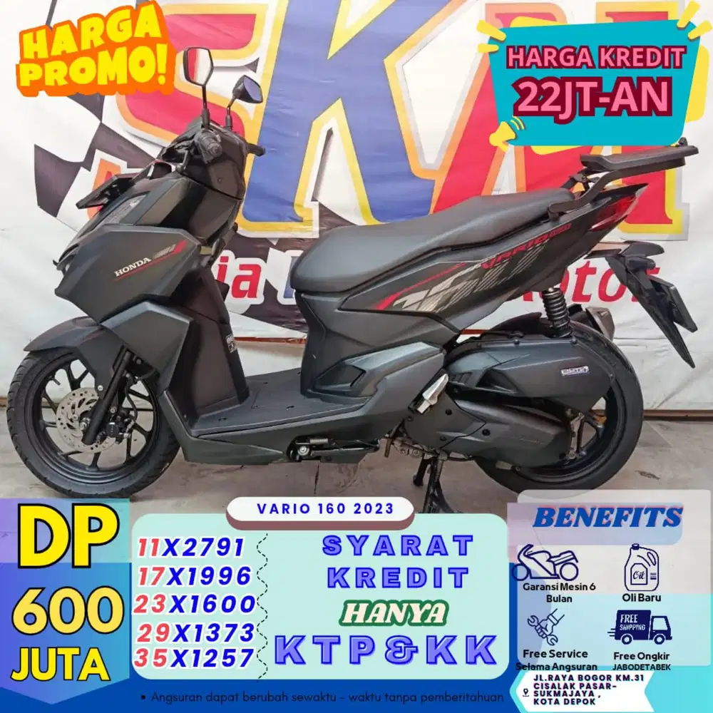 Cukup KTP dan KK kredit vario 160 2022 km low