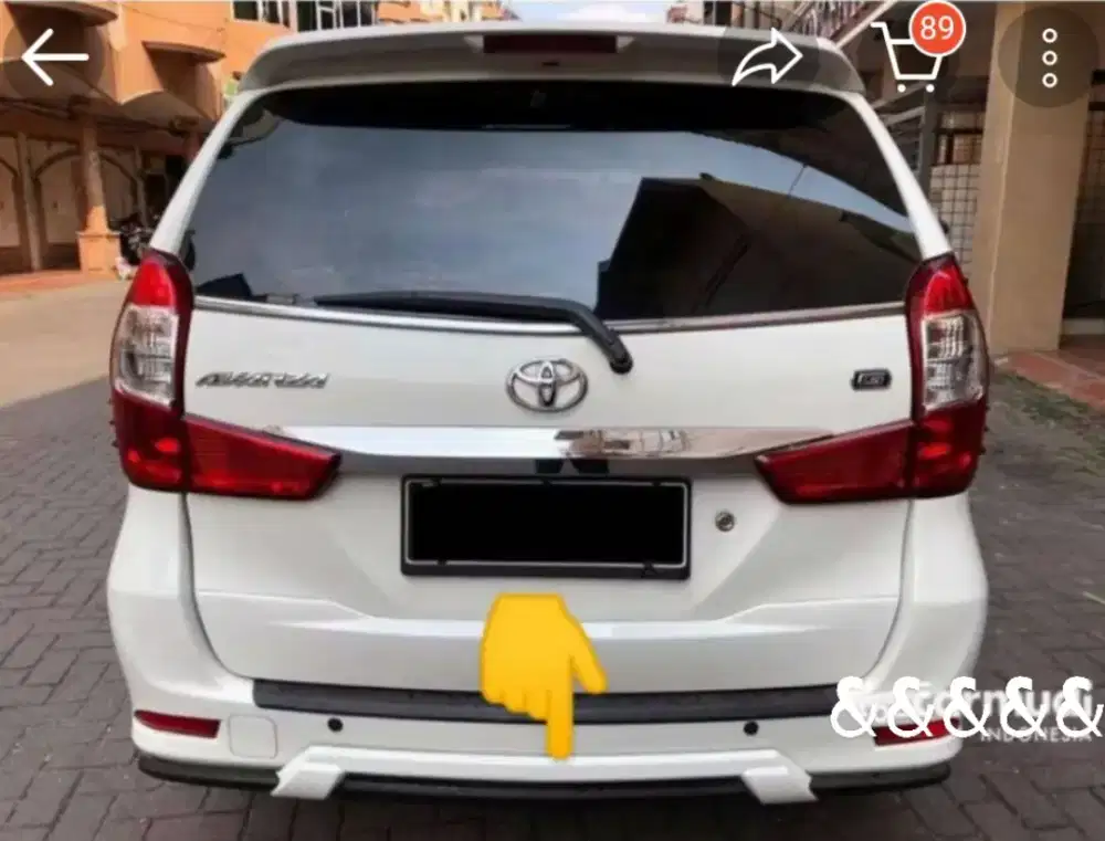 Tanduk/pelindung bemper belakang bawaan avanza ori