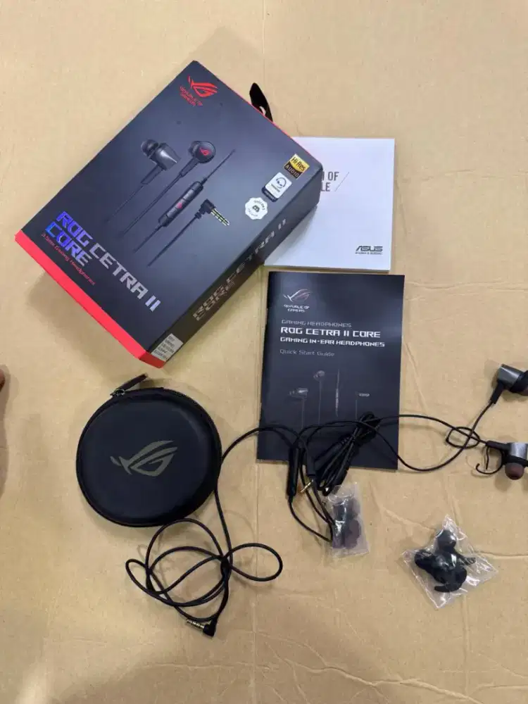 Asus Rog Cetra 2 Core 3.5mm Gaming Headphone Fullset Mulus Normal