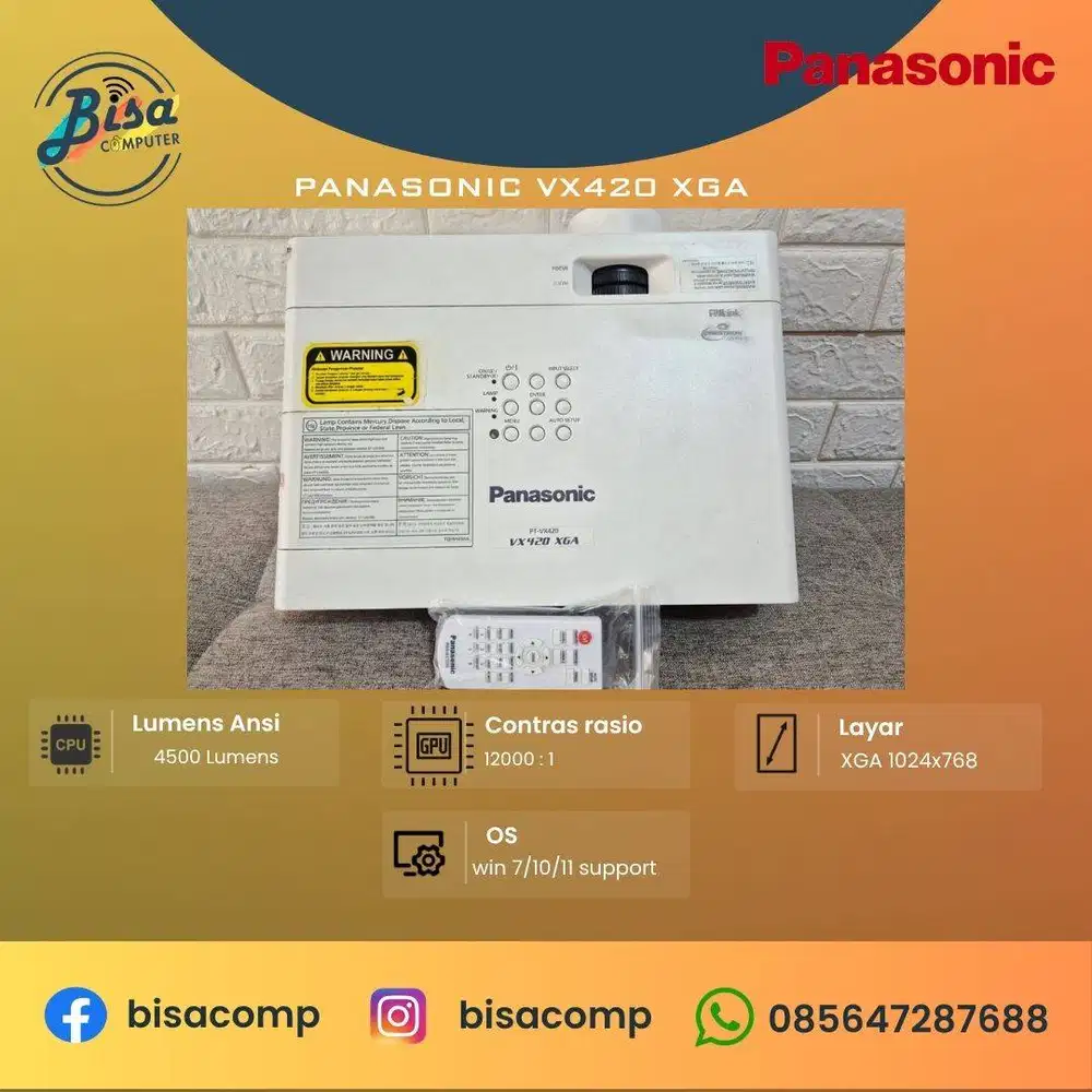 Proyektor Panasonic XV420 XGA Ansi Lumens 4500 HDMI