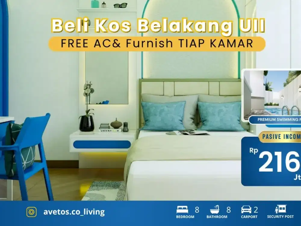 Kost Co-Living Modern Dengan Kolam Renang di Sleman Yogyakarta