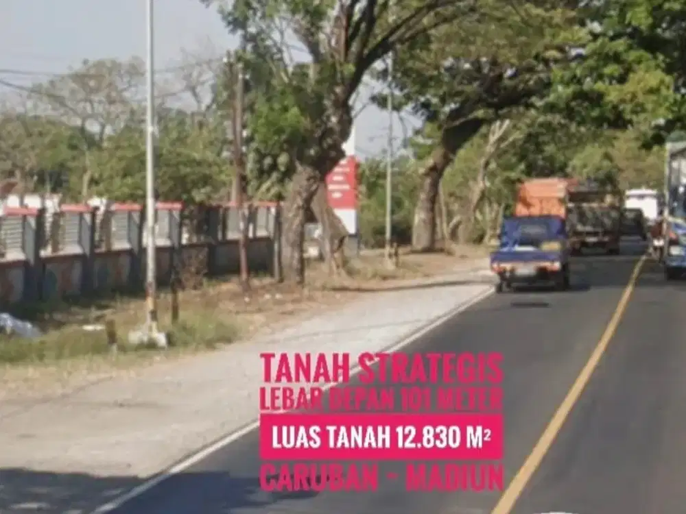 [L] Tanah LD 101 mtr, NOL Jalan Raya Propinsi Caruban MADIUN, Lokasi Prospektif