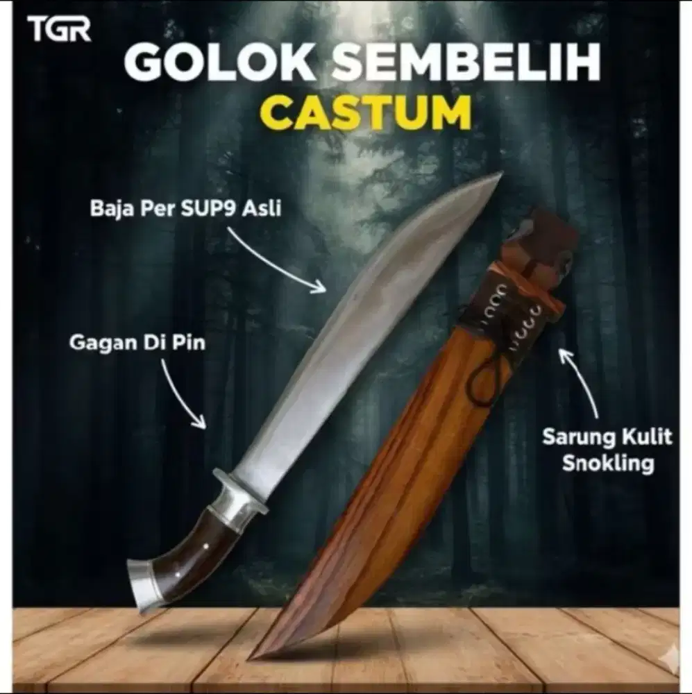 Pisau sangket sembelih kayu sonokeling siap oake