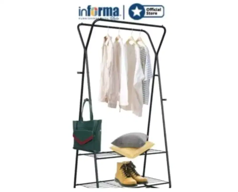 Rak pakaian dengan dua gantungan