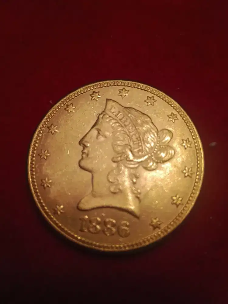 Coin Emas Amerika Liberty Head $ 10 1886.lp