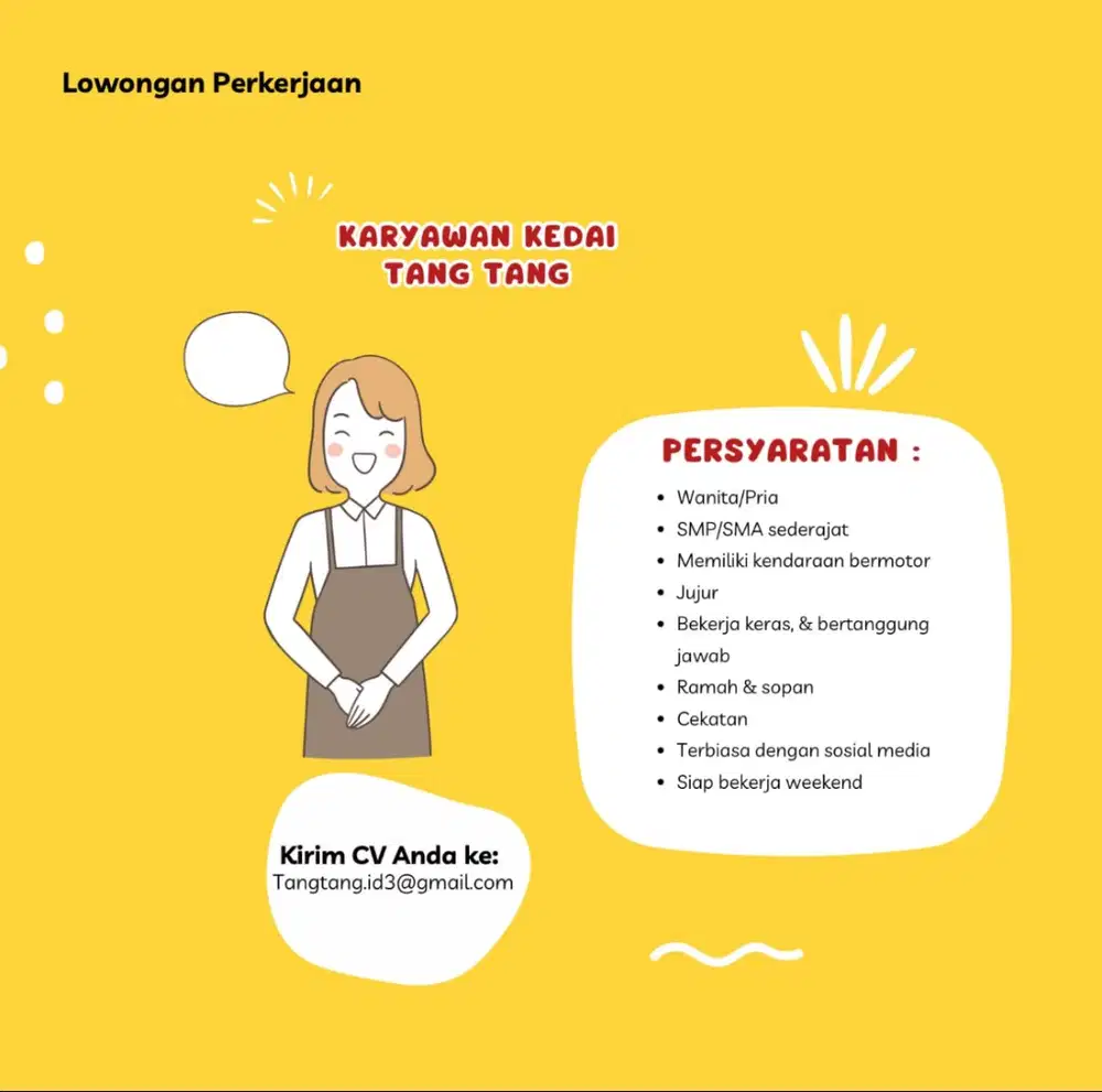 Dicari Pramusaji dan Bagian Dapur