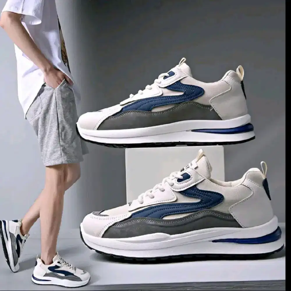 Sepatu Pionyx Shoes Man Sneakers Sport Pria Casual  Full Black Shoes