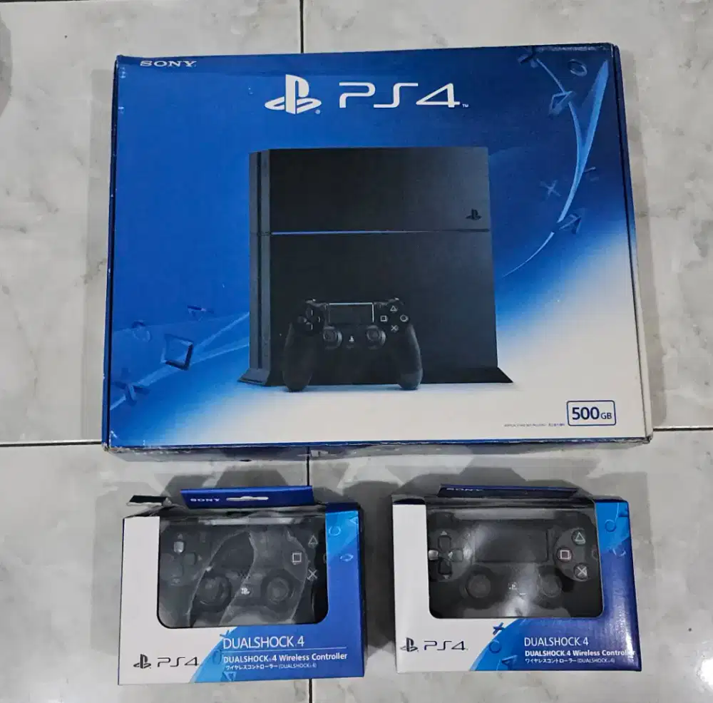 Jual PS4 Slim 2TB Siap Pakai - Lengkap 2 Stik & 3 Disc Game