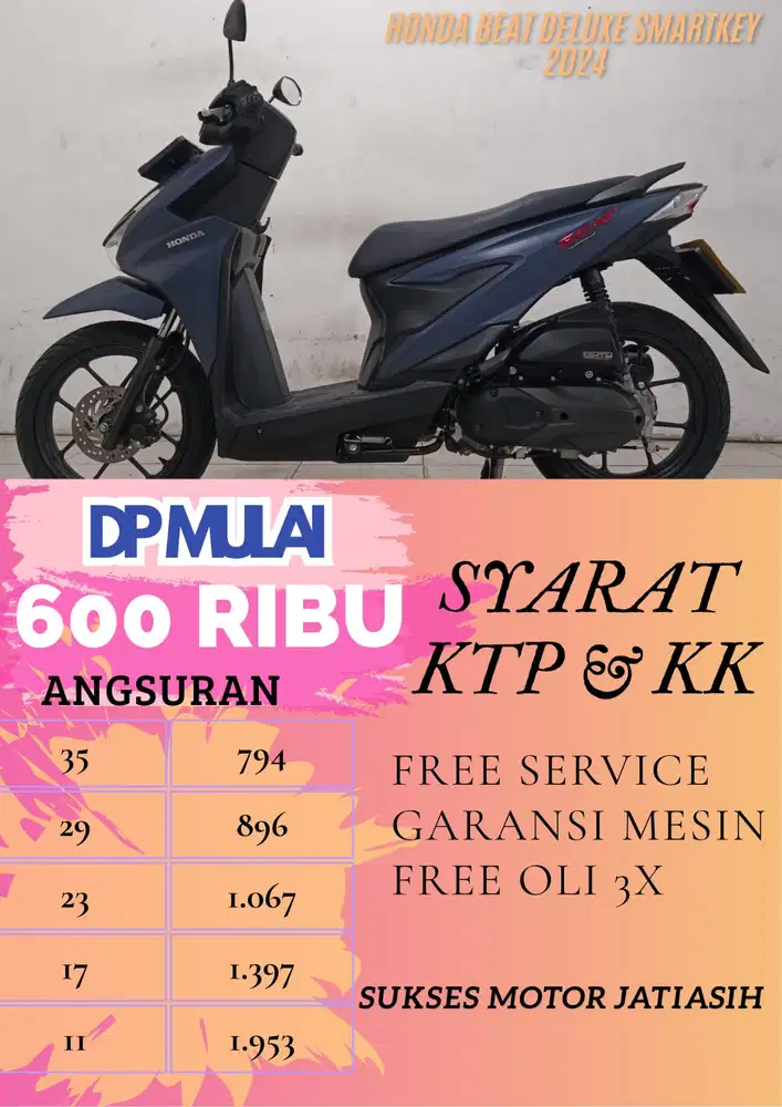 DP MURAH HONDA BEAT BEAT DELUXE SMARTKEY 2024 BISA CASH/KREDIT