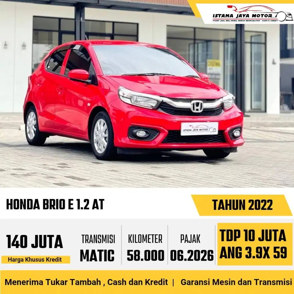BERGARANSI Honda Brio 1.2 E Satya AT 2022