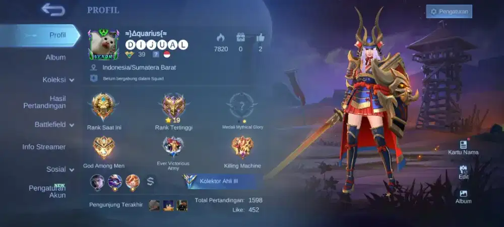 Jual Murah Akun Mobile Legend