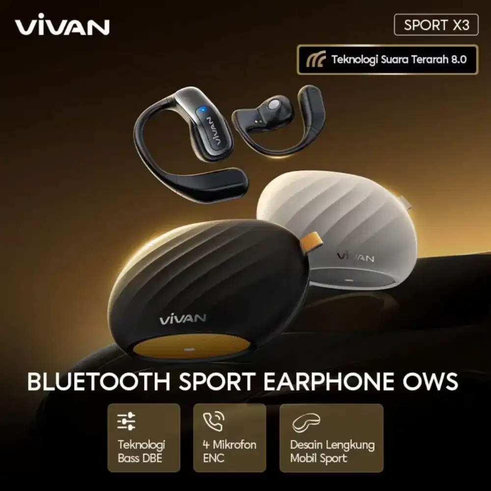 HEADSET BLUETOOTH SPORT TWS VIVAN X3 | GARANSI 1TH | @CAVALLOACC