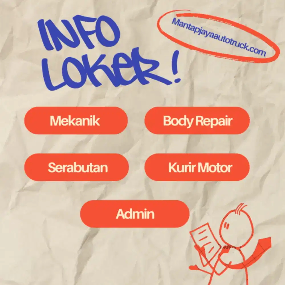 LOWONGAN KERJA ADMIN KURIR MEKANIK SERABUTAN BODY REPAIR JAKARTA
