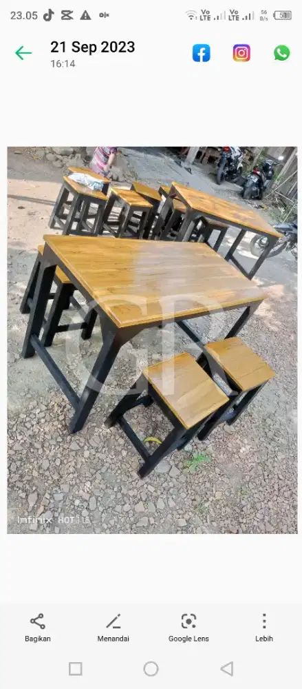 Set meja kursi cafe warungan