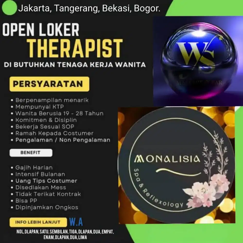 Lowongan Therapist Wanita Monalisa groub