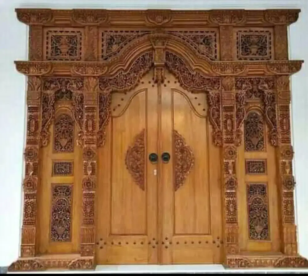 Pintu gebyok kayu jati belora @3