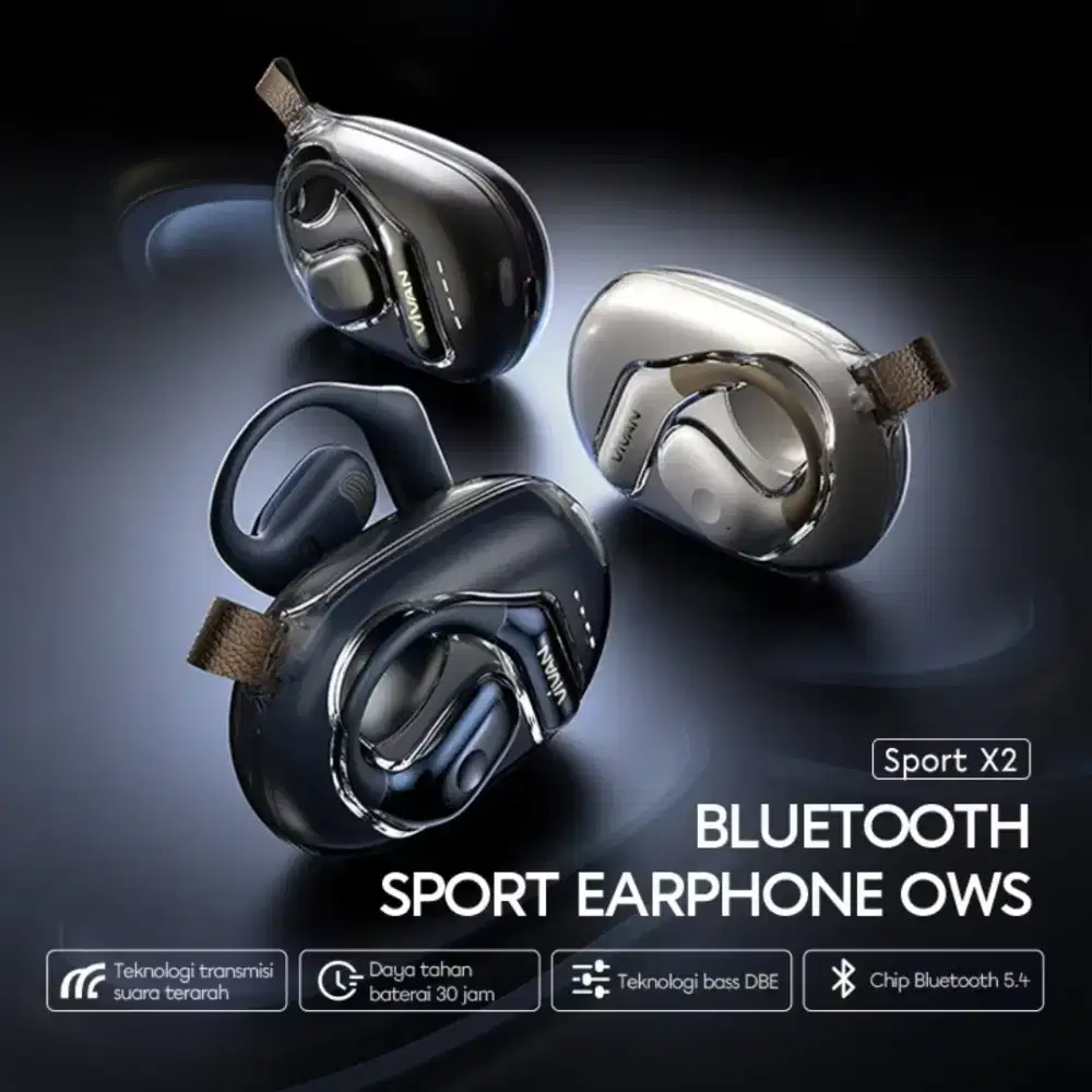 HEADSET BLUETOOTH TWS VIVAN SPORT X2 | GARANSI 1TH | @CAVALLOACC