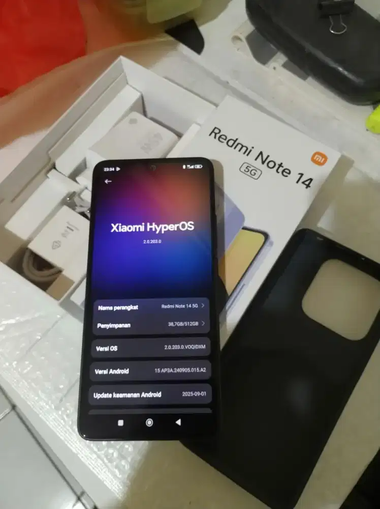 Redmi note 14 5g black fullset baru pakai 4 hari