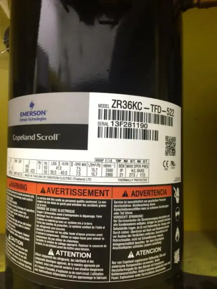 COPLEND SCROL(ZR36KC-TFD-522)(3PK R22 3PHASE)