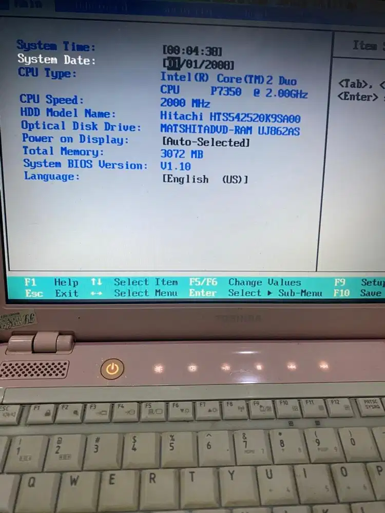 Laptop toshiba intel centrino 2