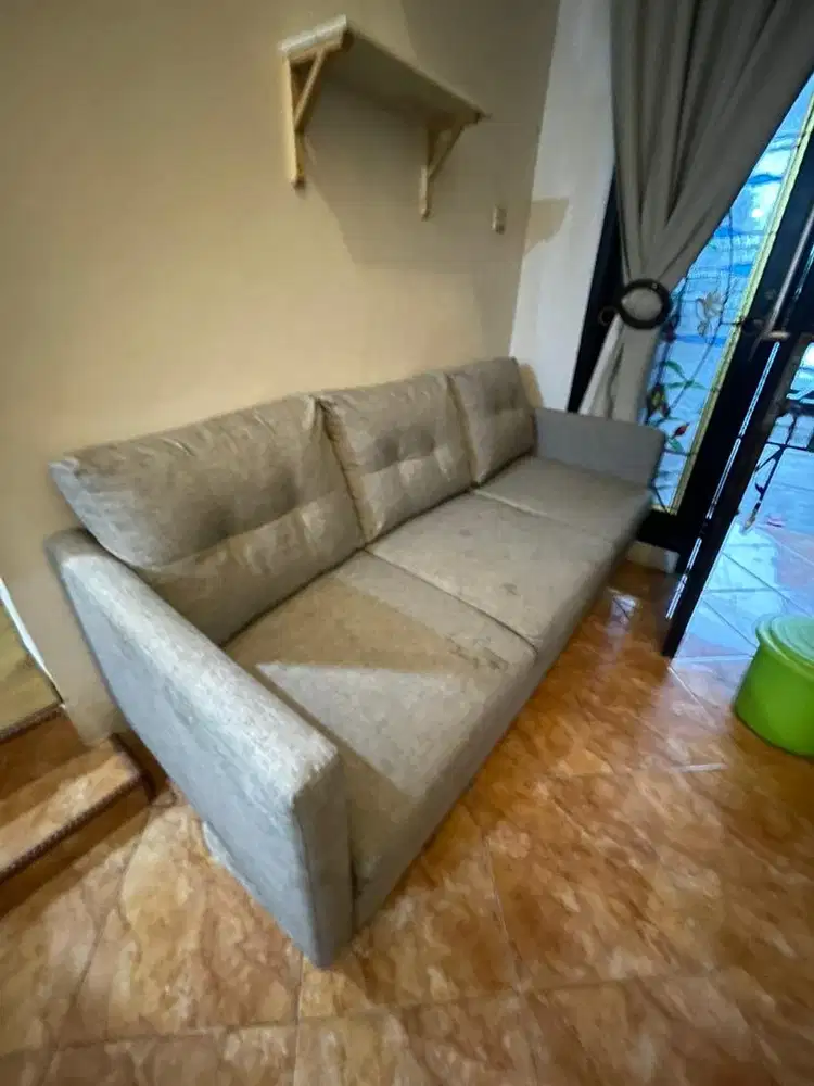 Sofa 3 Seater kain linen katun